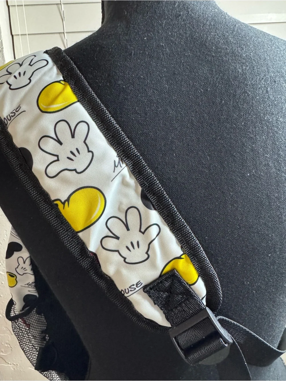 Disney White Sling Backpack with Red & Yellow Mickey Icons